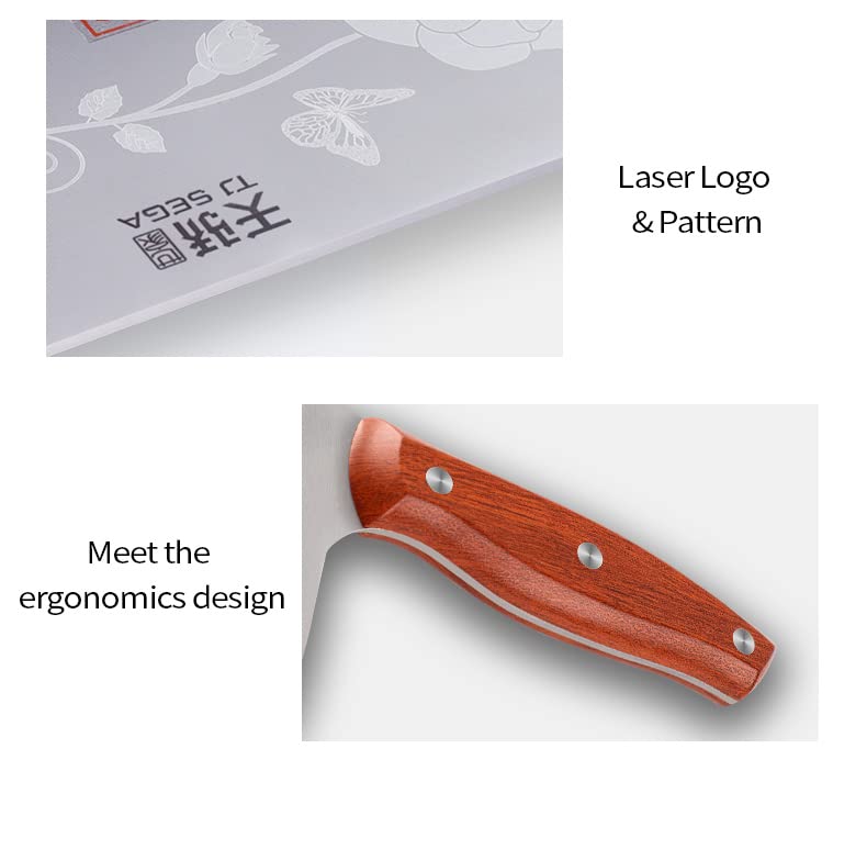 Meat Cleaver Knife 7.4 Inch, Ultra Sharp Chinese Chef's Knives, Full