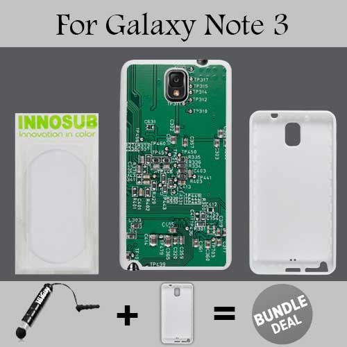 Vintage Motherboard Custom Galaxy Note 3 Cases-White-Plastic,Bundle 2in1 Comes with Custom Case/Universal Stylus Pen by innosub