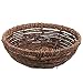 Hand Woven Brown Seagrass Shallow Round Decorative Fruit Display Storage Basket / Centerpiece Holder