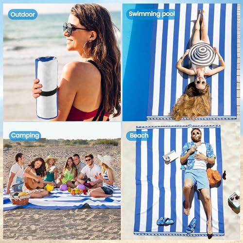 Hexify Toalla Playa XXL 200x145 cm, Toalla Grande De Microfibra De Secado RáPido, Toalla De BañO Sin Arena, Manta De Playa Mujer (Azul Oscuro)