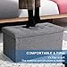 ASLIFE Multifunctional and Folding Storage Ottoman Top Linen Fabric Footrest Coffee Table, Toy Box Chest for Bedroom and Living Room...(LIGHT GREY,30 x 15 x15)