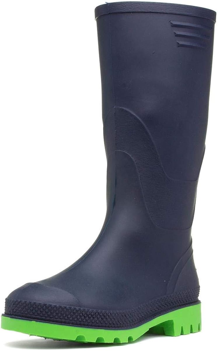 Zone Kids Wellington Boots in Navy and Green Size 3 UK Blue