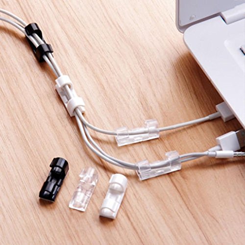 Gillberry 16pcs Self-Adhesive Cable Clips Organizer Drop Wire Holder Cord Management (Clear) - Thumbnail 4