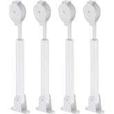 uxcell 4Pcs Universal Spring Loaded Cord Tensioner, Metal String Tension Rod Pulleys, Curtain Locking Cord Tension Pole Adjustable for Cord Loops and Draperies Vertical Blinds