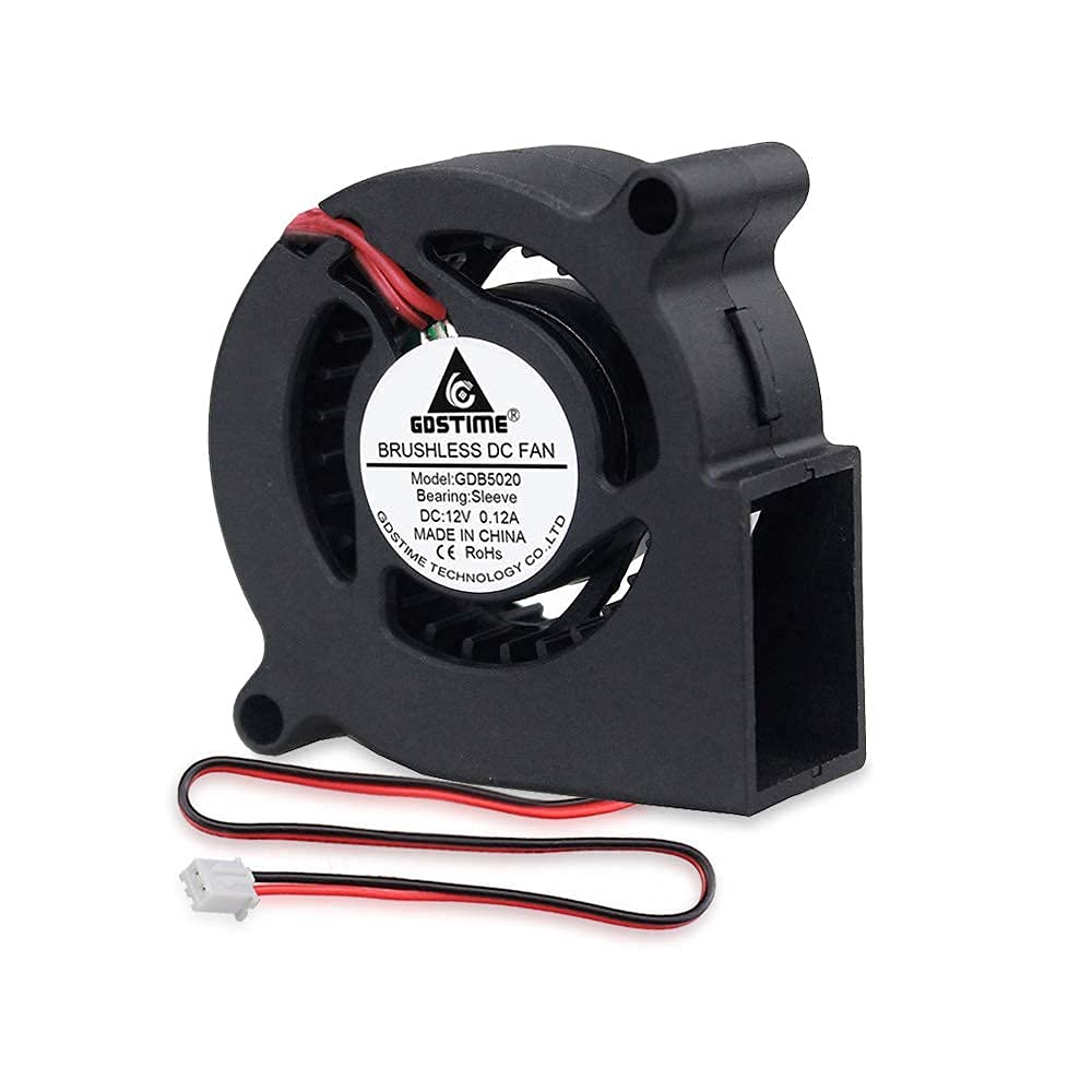 GDSTIME 12V 50mm x 20mm 5020 Centrifugal Fan Turbo Hotend Front Cover Fan 12V DC 50mm Cooling Blower for 3D Printer ventilation exhaust