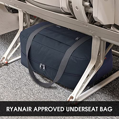WANDF Ryanair Handbag 40 x 30 x 20, Foldable Small Sports Bag for Airplane, Weekend Travel Bag Unisex Men and Women (Blue 24L)