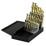 15 Pc Left Handed Drill Bit Set, HSS Titanium Coated tool