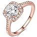 TIVANI [Eternity Love Women's Pretty 18K Rose Gold Plated Princess Cut CZ Crystal Engagement Rings Best Promise Rings for Her Anniversary Cocktail Arrow Wedding Bands Collection Jewelry Rings