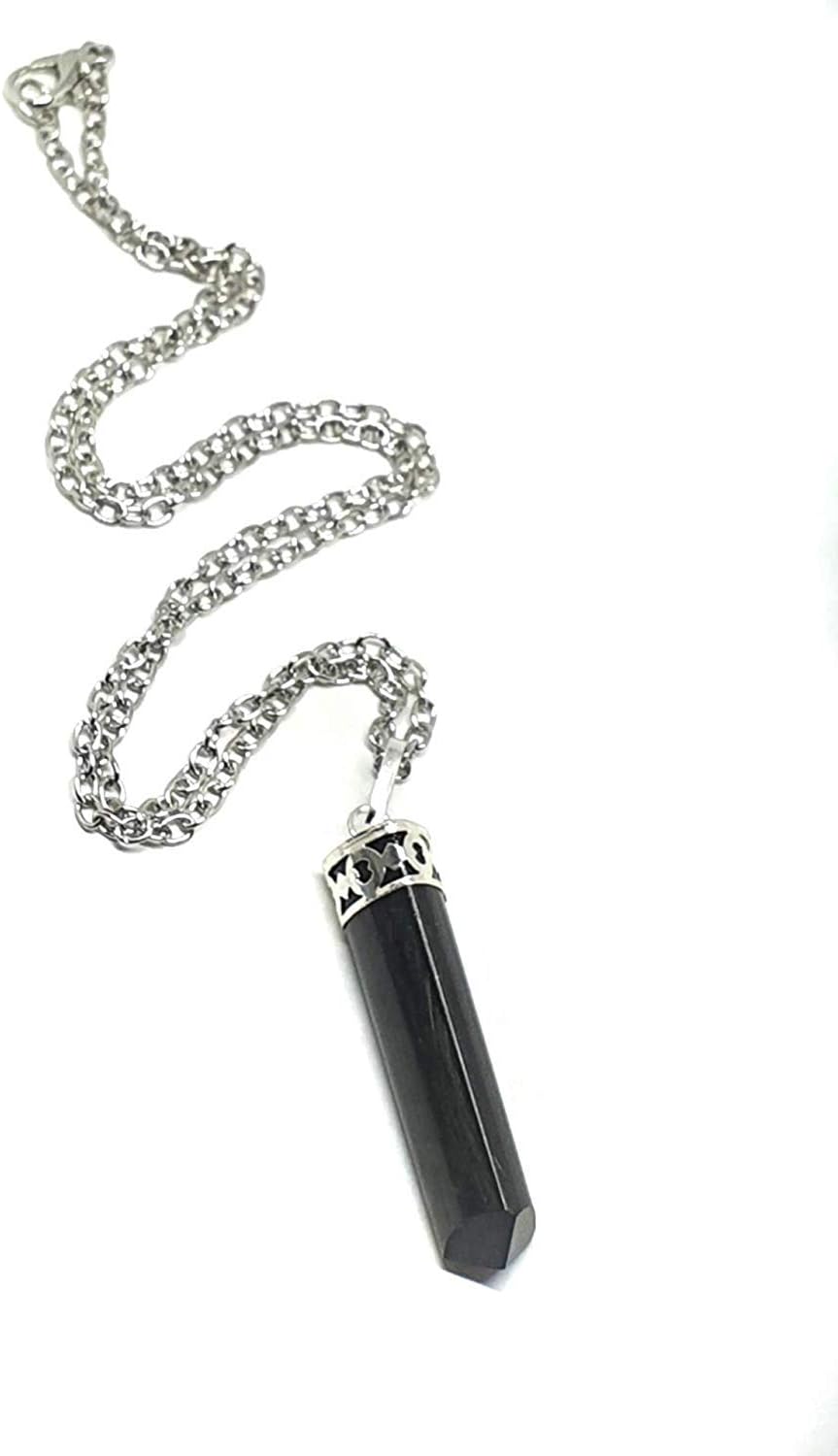 Eclectic Shop Uk Gemstone Protective Black Tourmaline Pendant with 18" Chain Reiki Charged Necklace Jewellery Boxed