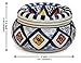 WEEKEND SALE - SouvNear Moroccan Round Ceramic Ashtray with Lid for Outdoors and Indoors with 3 Cigarette Holder Slots