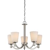 Nuvo Lighting 60/5925 Laguna 5 Light 100W A19 max. Medium Base Chandelier with White Glass, Aged Bronze