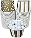 Candy/Nut Mini Baking Paper Treat Cups - Gold White - Stripe Polka Dot - 48 Pack
