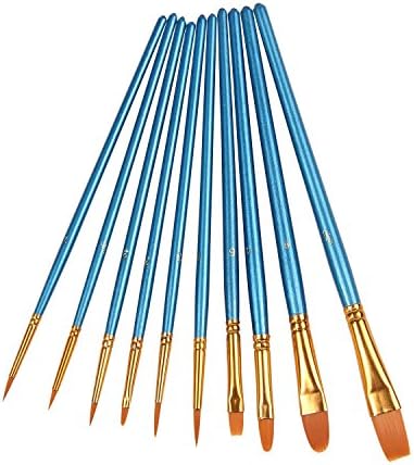 Nail Art Design Painting Drawing Brush Set, for Built-In Brush Stand – Hobby - Acrylic – Face Painting - Oil Painting – Watercolor – Plein Air – Gouache (10 pcs)