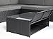 4 Pieces L Shaped Outdoor Furniture Patio Sectional Wicker Rattan Garden Corner Sofa Couch Set, Full, Black