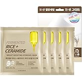 FARMSKIN Fermented Rice + Ceramide Bright Boosting Hydrogel Mask Set - Refreshing & Hydrating Facial Masks for All Skin Types - Daily Korean Skin Care for Uneven Skin Tone & Impurities (5EA, 1.19 oz)