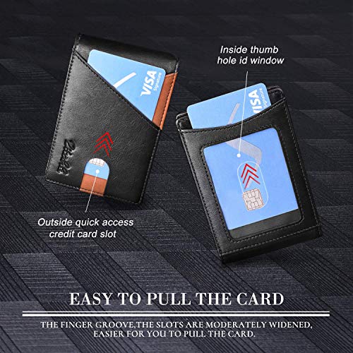 Zitahli Wallet for Men with Money Clip Slim Leather Slots Credit Card