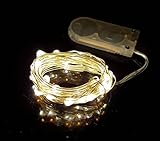Zzmart String Lights, 14ft 40 LEDs Flexible Copper Wire LED String Lights CR2032 Battery Powered, Holiday Home Decorative LED Lights (1, Warm White)