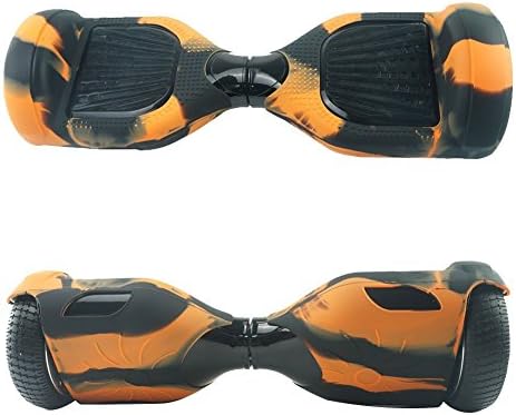 [WheelElite] Silicone Case Scratch Protector Wrap Rubber Cover Protective Skin for 6.5 Inch Hover Board 2 Wheels Balance Scooter (Orange/Black-Full)