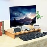 Computer Monitor Stand, Desktop ,Laptop Stand Riser with Keyboard Storage Space for Home & Office Use by Ecobambu.