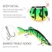 Lixada Fishing Lure,8-12inch Lifelike Multi-jointed 8/13-segement Pike Muskie Swimbait Crankbait Hard Bait Fish Treble Hook Tackle