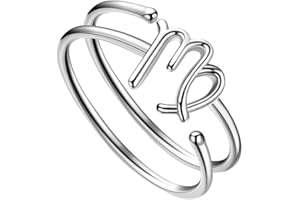 BESILVER 925 Sterling Silver Fine Jewelry Adjustable Zodiac Sign Ring for Women Girls 12 Constellation Astrology Scorpio Ring Celestial Zodiac Jewelry Birthday Christmas Gifts for Her Mom Daughter Wife Friend Sisters Gifts