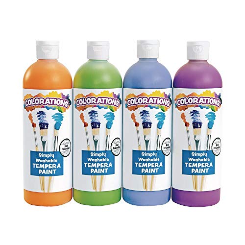 Colorations Washable Tempera Paint, Set of 4 Colors, Non Toxic Paint