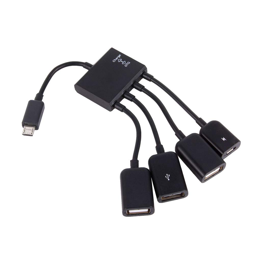 4 Port Micro USB Adapter Cable, OTG Hub Adapter Cable for Android Tablet Smartphone