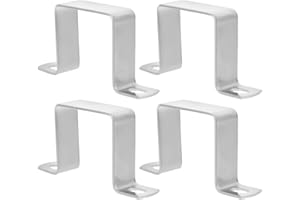 iplusmile 304 Stainless Steel Square Tube Clamp 2X2 Inch U Bracket 4 Pack for Outdoor Mounting Balcony Railings Stair Support