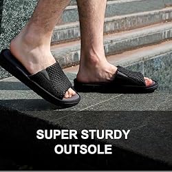 LongBay Men's Comfy Memory Foam Slide Slippers