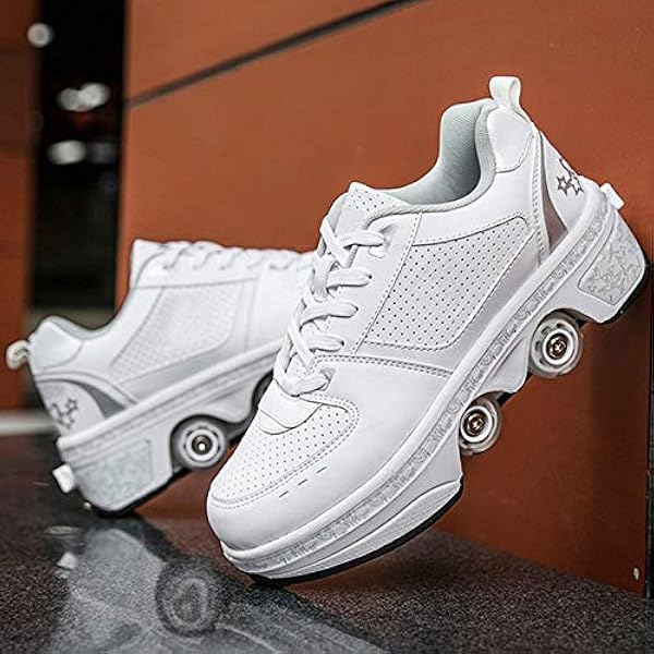 LEEFISH Vervorming Rolschaatsen 4 Wiel 2-in-1 Multifunctionele Schoenen  Verstelbare Quad Rolschaatsen Laarzen Jongens Meisjes