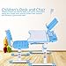 Yosooo Children Study Table and Chair Adjustable Height for Kids with Lamp US Plug