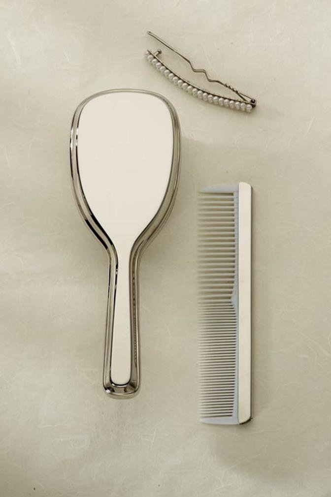 Creative Gifts International Comb & Brush Set for Girls, Silver