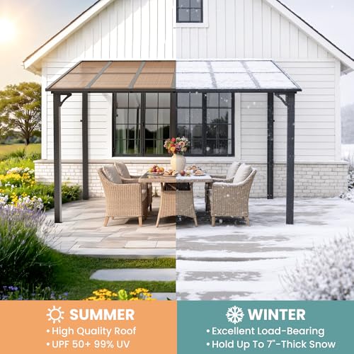 Pamapic 10x10FT Wall Mounted Gazebo Review: Hardtop Lean-to Patio Awning image 22
