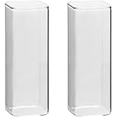 Tupalizy 2PCS Square Glass Cups Tumbler Highball Drinking Glasses for Water Wine Beer Cocktails Juice Iced Tea Coffee Mixed Drinks Kitchen Party Home Everyday Use Clear Glassware, 16.9oz