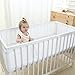 LEKEYE Breathable Mesh Crib Liner,Crib Bumper ,White