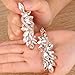 BriLove Women's Wedding Bridal Crystal Multi Marquise Filigree Flower Chandelier Clip-On Dangle Earrings Gold-Tone Clear