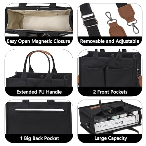 ZHMO Canvas Tote Bag for Women,Women's Bags Crossbody Bags Work Laptop Tote Bag Large Handbags Purse for Travel Nurse Teacher