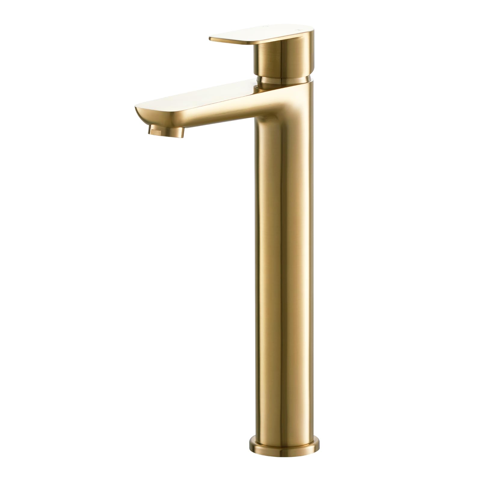 High Rise Basin Mixer Taps, BATHWEST Tall Bathroom Sink Taps Modern Monobloc Single Handle Chrome Brass 922LGO (Gold)