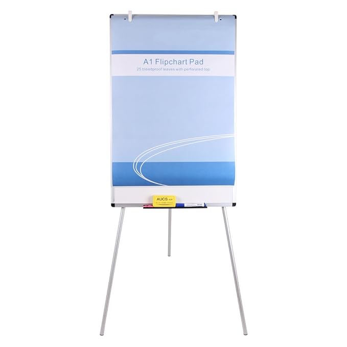 VIZ-PRO Whiteboard/Flipchart-Staffelei aus Melamin, 90 x 60 cm