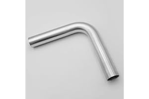 AC PERFORMANCE 1" (25mm) OD 90 Degree Aluminum Elbow Intercooler Pipe Air Intake Tube, 1.38D Radius, Brushed Finish