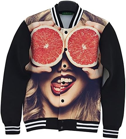 Harajuku Jacket 3D Print Rihanna Funny Orange Long Jacket Clothing Large