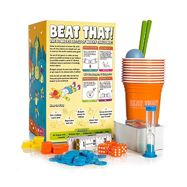 Beat-That-The-Bonkers-Battle-of-Wacky-Challenges-Family-Party-Game-for-Kids-Adults Gutter Games Beat That! - The Bonkers Battle of Wacky Challenges - Family Party Game for Kids & Adults, Card and Board…