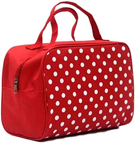 Travel Bag Printed Multifunction Portable Toiletry Bag Cosmetic Makeup Pouch Case Organizer for Travel (Red)