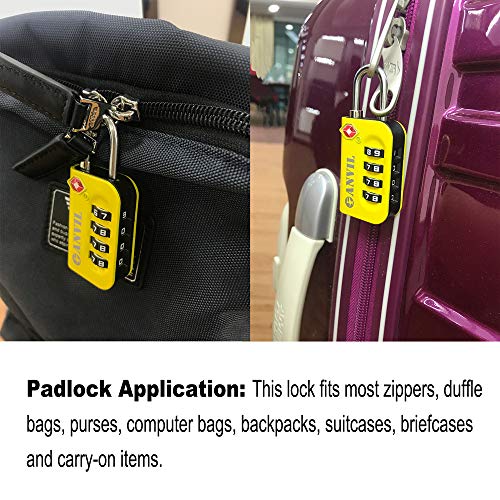 TSA Approved Luggage Lock 4 Digit Combination Padlocks with a