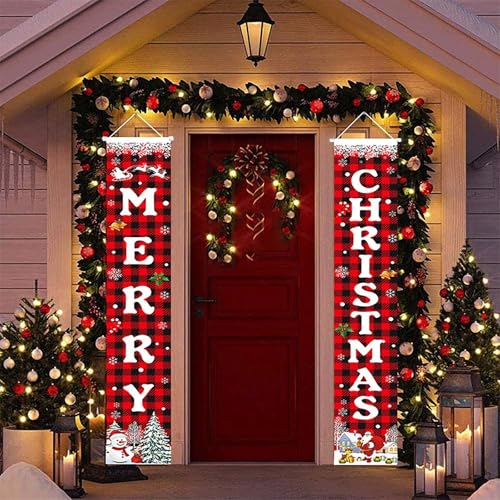 Christmas Decorations Outdoor 70.5in, Merry Christmas Banner, Indoor Outdoor Xmas Decor for Wall Door, Yard Garage Porch Display, Festival Holiday Decorations
