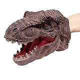 Bravo Sport Dinosaur Hand Puppet for Kids Adult, Large Soft Dino Hand Puppets Rubber Realistic Tyrannosaurus Rex Head 7.5 inch