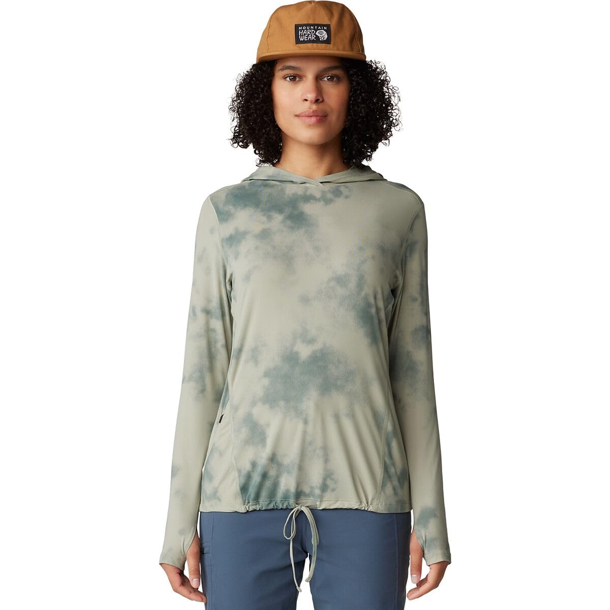 Mountain Hardwear Women’s Crater Lake LS Hoody, White Sage Clouds Print