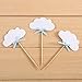 24 Pack White Cloud Cupcake Toppers Kids' Birthday Party Decors - by Giuffi
