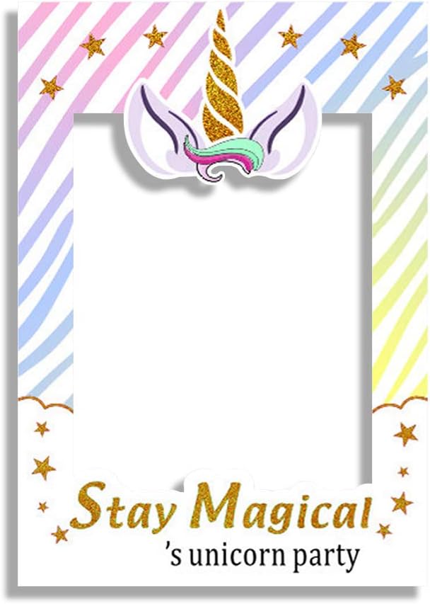 Rzctukltd Selfie Frame Party Supplies, Fun Unicorn Photo Booth Props for Birthday Wedding Bachelorette Baby Shower Party Decorations [Unicorn]