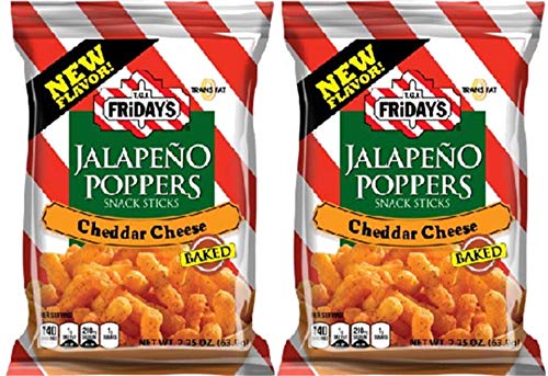 TGIF Jalapeno Poppers | Cheddar Cheese Puffed Snacks | 2.25 Ounce Bag | 2 Pack